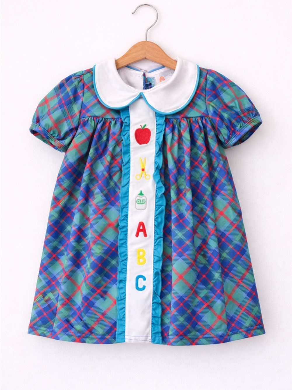 NWT Abby & Evie Baby Boutique Smocked Embroidered Girls Back to School Dress 2T